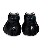 JAPAN COLLECTION Genki Cat Black Sora Salt and Pepper Shakers Ceramic Dispenser