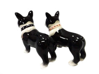 PACIFIC GIFTWARE Boston Terrier Pups Ceramic Magnetic Salt and Pepper Shaker Set