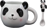 JAPAN COLLECTION Cute Panda Ceramic Coffee Tea Mug with Baby Panda Spoon Set