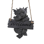 PACIFIC GIFTWARE Garden Dragon Welcome Dragon Garden Display Decorative Accent Sculpture Stone Finish 10 Inch Tall