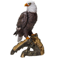 PACIFIC GIFTWARE American Bald Eagle Perching on Tree Branch Resin Figurine Statue