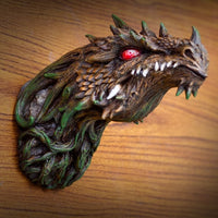 PACIFIC GIFTWARE Fantasy World Tree Dragon Head Figurine with LED Eyes Wall