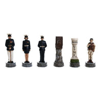 PACIFIC GIFTWARE US Air Force vs Marines Military Chess Set Hand Painted with Glass Board