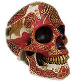 PACIFIC GIFTWARE Golden Celtic Lion Tribal Knot Tattoo Coat of Arms Red Skull Money Bank Figurine Coin