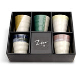 JAPAN COLLECTION 3.5" Tall 5 pcs Drinking Tea Cup Set with Gift Box