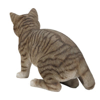 PACIFIC GIFTWARE Realistic Grey Tabby Cat Kitten Collectible Figurine 10 in
