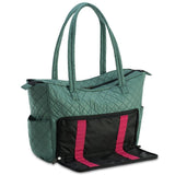 Quilted Shoulder Beauty Bag With Brush Storage Pocket Ideal for Cosmetic Bottles Brushes