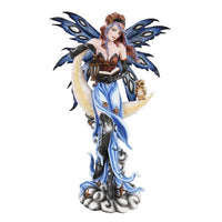 PACIFIC GIFTWARE 16.5" H Midnight Moon Fairy with Owl Fantasy Art Sculpture- Fairyland Collection