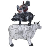 PACIFIC GIFTWARE American Art Animal Farm Barnyard Stacked Animal Resin Figurine