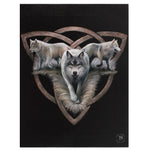 PACIFIC GIFTWARE Fantasy World Wolf Trio Picture Canvas Framed Wall Art Wall Plaque -7.5"W x 9.85"H