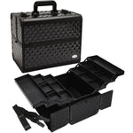 Makeup Train Case 13.5" Aluminum Professional Cosmetic Organizer Box with Adjustable Dividers (Silver)