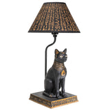 PACIFIC GIFTWARE Egyptian Bastet Goddess of Fertility Sculptural Table Lamp with Shade 18 inch Tall Egyptian Home Decor