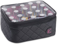 Kiota Nail Polish Essential Oil Storage Pouch With 20 Divider Insert Easy Travel Compact Organizer (Black)