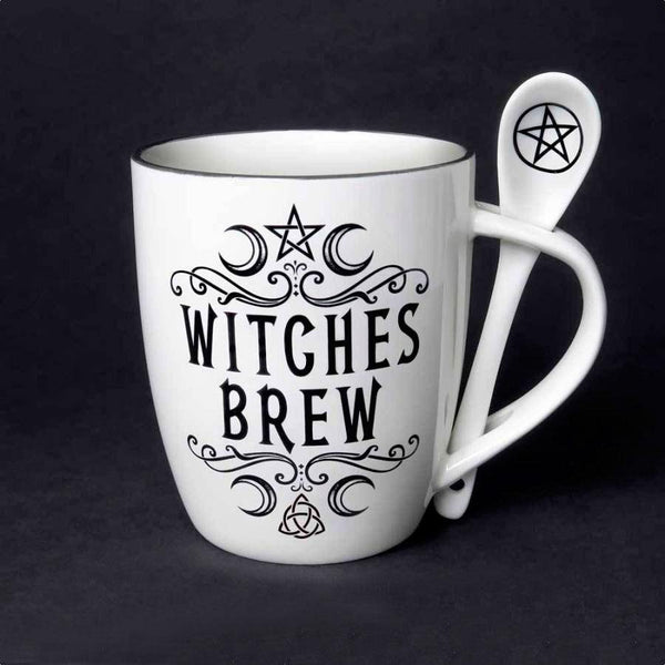 ALCHEMY ENGLAND DESIGN Witches Brew Ceramic Mug and Spoon Set