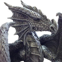 Gray Dragon on Crystal Orb Figurine