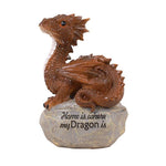 PACIFIC GIFTWARE "Home is where my dragon is" Baby Dragon on Rock Resin Figurine