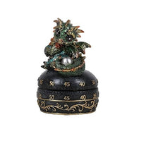 PACIFIC GIFTWARE Fantasy Guardian Golden Dragon with Egg Mechanical Kitchen Timer Functional Decorative Figurine Statue