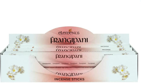 Pacific Giftware Frangipani Fragrance Elements Incense Sticks Display/Bulk Box Set - 6 Packs of 20 Sticks - 120 Total