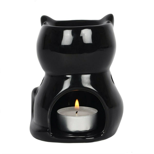 PACIFIC GIFTWARE Black Cat Ceramic Oil Burner Diffuser Home Decor
