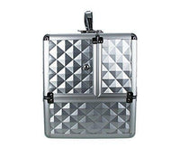 Professional Makeup Artist Travel Cosmetic Train Case w/ 3 Tier Side Extendable Trays Aluminum Hard Case