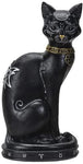 Pacific Giftware Stylized Zodiac Cat Figurine with Crescent Moon and Wiccan Charm Accents 12” Tall