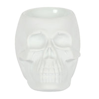 Pacific Giftware White Skull Aromatherapy Oil Burner Wax Warmer Tealight Holder