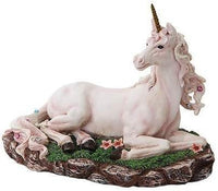 PACIFIC GIFTWARE 7.5 Inch White Magical Unicorn Statue Figurine with Flowers