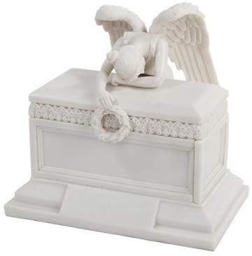 Angel of Bereavement Figurine Box Urn Keepsake Statue