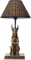 Pacific Giftware Egyptian God of Underworld Anubis Sculptural Table Lamp with Shade 18 inch Tall