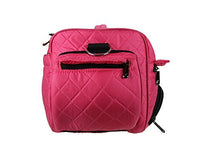 Kiota Quilted Tote Beauty Bag With 3 Side Compartments Ideal for Cosmetic Bottles Brushes Accessories (Pink)