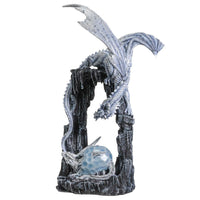 Fronze Ice Dragon Mother and Baby Hatchling in Egg Resin Statue Collectible Home Decor Figurine