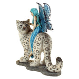 PACIFIC GIFTWARE Fairy Hima with Snow Leopard Collectible Home Decor Figurine