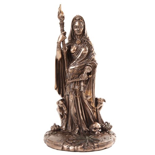PACIFIC GIFTWARE Greek Goddess Hecate Sculpture Athenian Patroness of Crossroads, Witchcraft, Dogs and Patina Statue