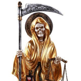 PACIFIC GIFTWARE Santa Muerte Saint of Holy Death Standing Religious Statue 10 Inch Power Prosperity Success(Gold)