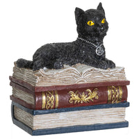 PACIFIC GIFTWARE Wiccan Black Cat Sitting Jewelry Trinket Box