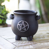 PACIFIC GIFTWARE Cauldron Pentagram Terracotta Planter Pot Figurine