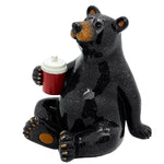 PACIFIC GIFTWARE Animal World Black Bear with Cooler Drink Resin Figurine