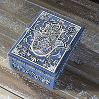 PACIFIC GIFTWARE Hamsa Symbol Sculptural Jewelry Trinket Keepsake Tarot Box Fengshui Lucky Talisman Home Accent Decor 5.25"L