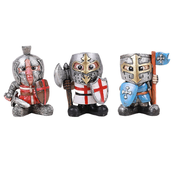 PACIFIC GIFTWARE Medieval Time Renaissance Miniature European Knights Sculpture Set of 3