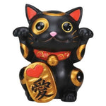 SUMMIT COLLECTION Black Maneki Neko Money Lucky Cat Chinese Japanese Statue