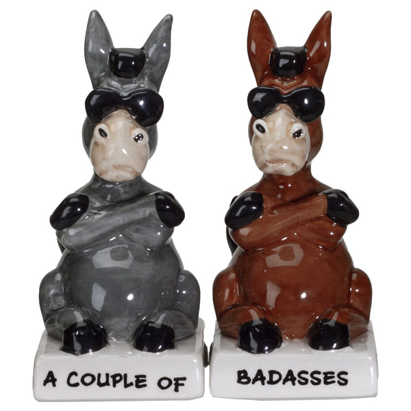 PACIFIC GIFTWARE A Couple of Baddasses Ceramic Salt and Pepper Shakers Set