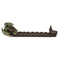 Pacific Giftware Dragon Castle Wall Stick Incense Burner with 2 Tealight Holders 11” Long