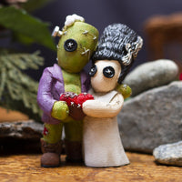 PACIFIC GIFTWARE Pinhead Monsters Immortal Love Frankenstein & His Bride