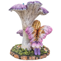 Fairyland Butterfly Fairy resting under Flower mushroom Collectible Home Decor