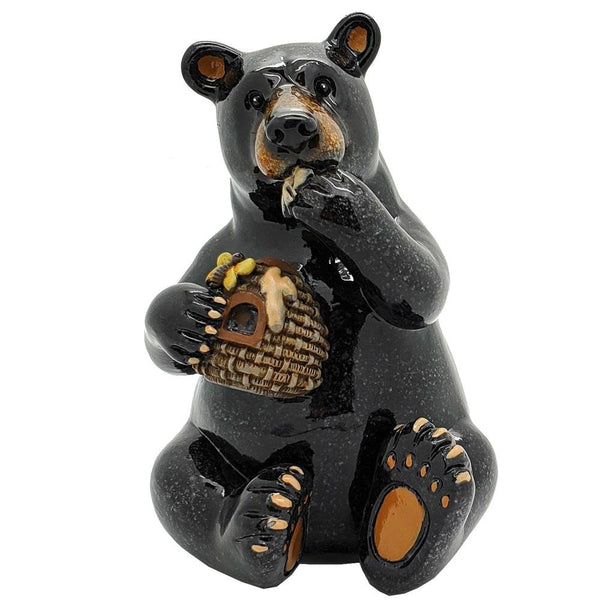 PACIFIC GIFTWARE Animal World Black Bear Eating Honey Resin Figurine