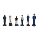 PACIFIC GIFTWARE US Air Force vs Marines Military Chess Set Hand Painted with Glass Board