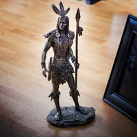 PACIFIC GIFTWARE American Indian Warrior with Spear 19.75 inches tall