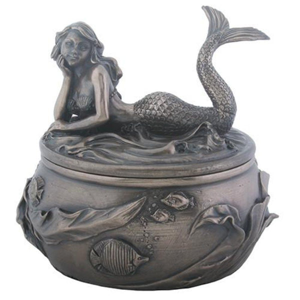 SUMMIT COLLECTION Antique Bronze Mermaid Calypso Embellished Trinket and Jewelry Box