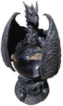 Gray Dragon on Crystal Orb Figurine