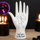 BOTEGA EXCLUSIVE Palmistry Symbols Fortune Telling Statue Ceramic Hand Figurine